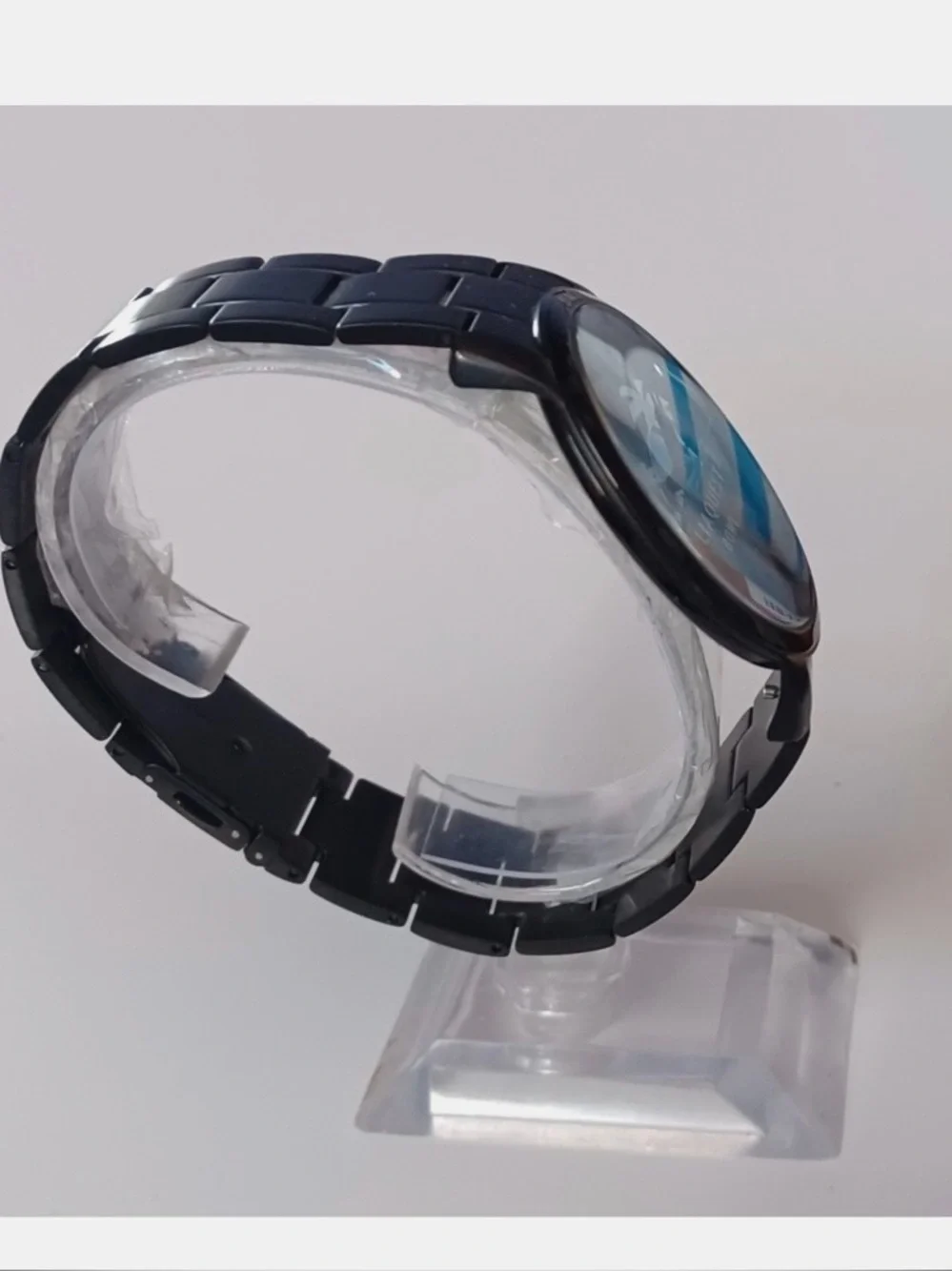 NWT FOSSIL Men's Black Reliaquest Bowl Promotional Quartz Wrist Watch,